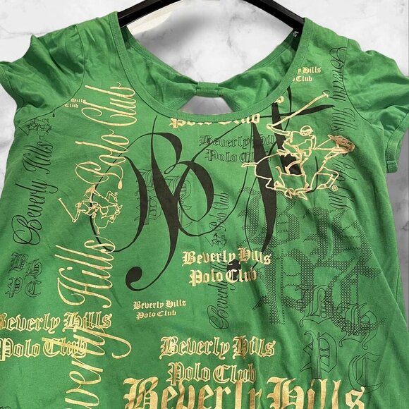 Beverly Hills Polo Club Green Women's Top Keyhole Back Short Sleeve Size 1X - Picture 11 of 14
